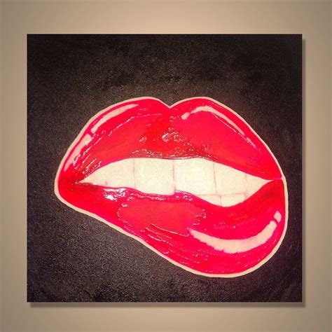 Seductive Red Lips Handmade Oil Painting On Canvas Wall Art — Canvas Paintings Simple