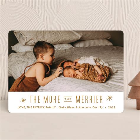 The More The Merrier Holiday Birth Announcements By Carolyn Maclaren Minted