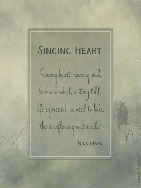 Inspirational Poem Singing Heart Printable Poetry Card Nina Heyen