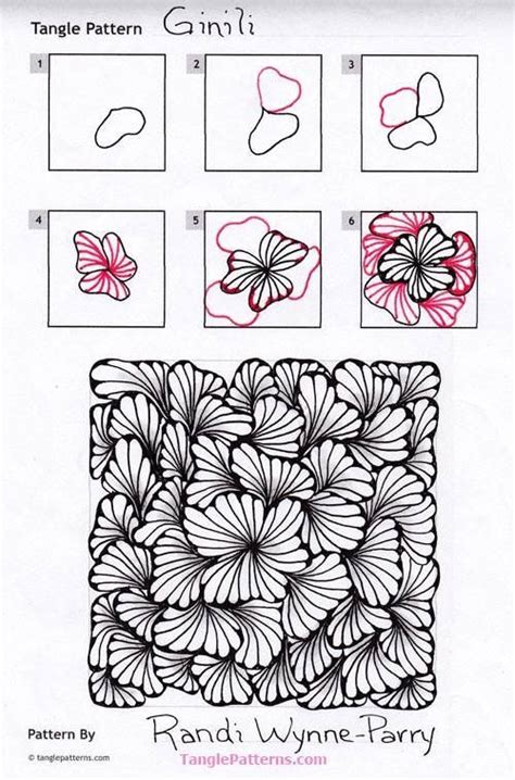 This square is placed on a tile so i wont have to. Ginili pattern by Randi Wynne-Parry … | Zentangle patterns, Tangle patterns, Doodle patterns