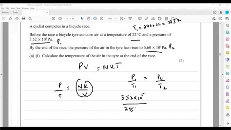 Thermal Physics Questions A2 Physics Unit 5 Lecture 1 Part E Youtube
