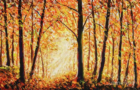 Beautiful Autumn Forest Landscape Painting Painting By
