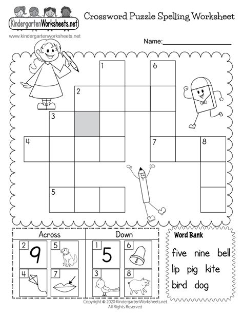 If students correctly identify the misspelled words, they'll shade the page to reveal in interesting word. Free Printable Crossword Puzzle Spelling Worksheet