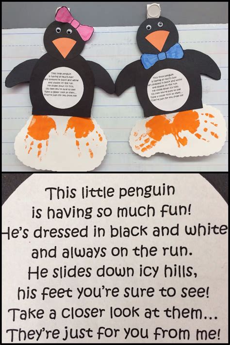 Penguin Crafts For Kids Handprint Penguin With Poem