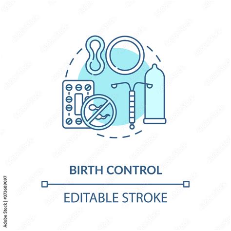 Birth Control Concept Icon Safe Sex Pregnancy Prevention Idea Thin