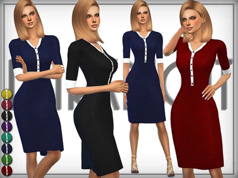 The Sims Resource Knitted Bodycon Dress By Darknightt • Sims 4 Downloads