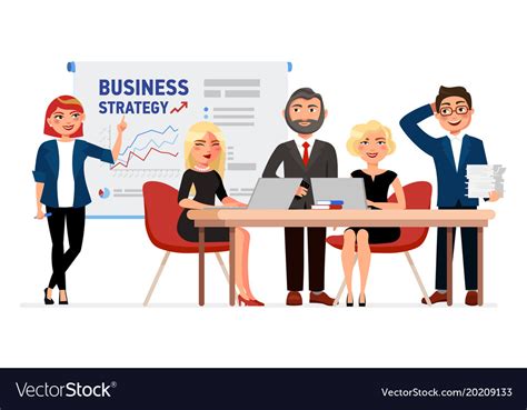Set Business People Cartoon Characters Royalty Free Vector