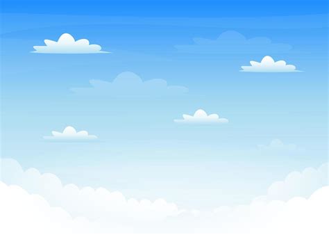 Céu Nublado Brilhante Desenho Animado Ilustração Vetorial Fundo