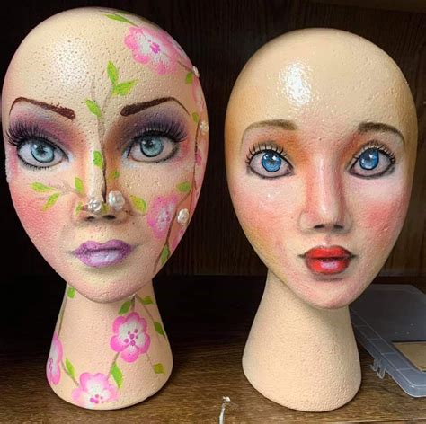 Pin By Monies Elegant Designs On Mannequin Heads Painting Mannequin