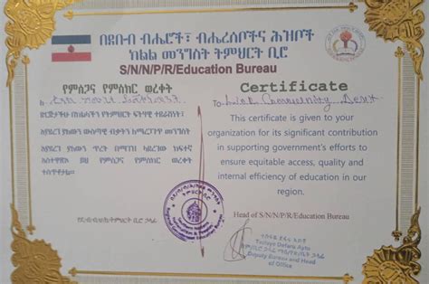 Ethiopia Team Named In Top Five Charities By Local Government Link Link