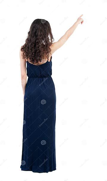 Back View Of Pointing Woman Beautiful Girl Stock Photo Image Of