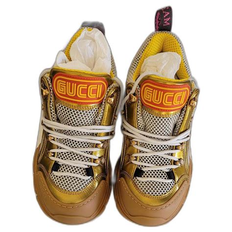 Gucci Flashtrek Sneakers Golden Leather Ref514663 Joli Closet