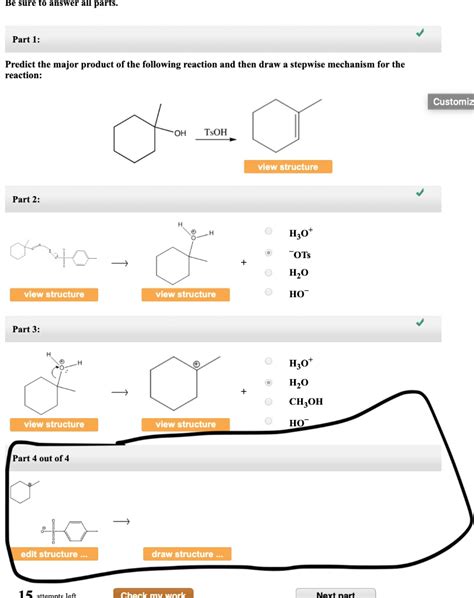 Solved Part Predict The Major Product Of The Following Reaction And