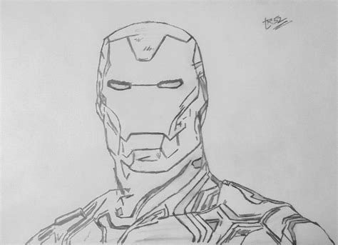 Did This Pencil Sketch Ish Of Iron Man As A Small Tribute To My Most