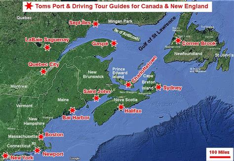 Map Toms Cruise Port Guides For Canada New England Canada Cruise