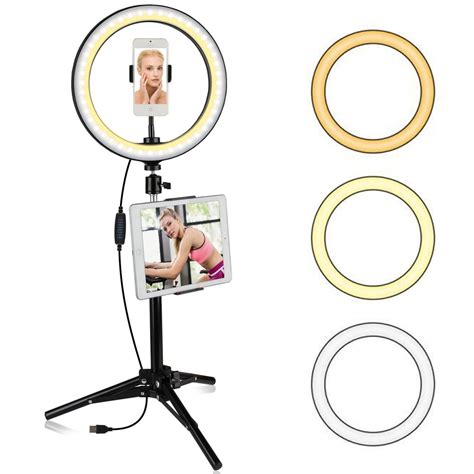 10 ring light led ring light w extendable tripod stand selfie ring light w phone and tablet