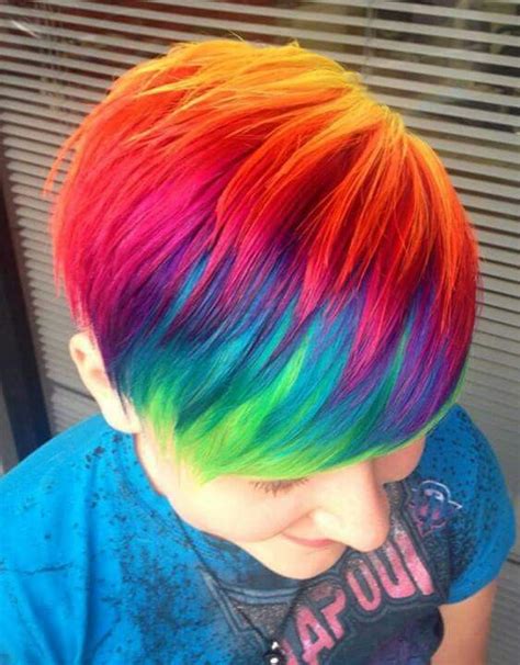 Pin By Brianna Rae On Hair And Beauty Ideas Short Rainbow Hair