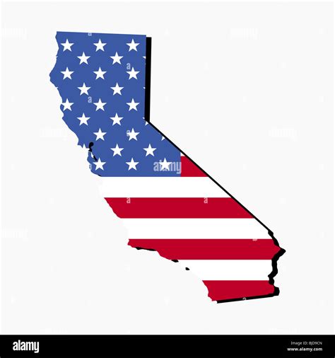 mapa del estado de california y la ilustración de la bandera americana fotografía de stock alamy