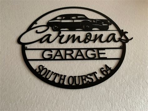 Personalized Metal Name Garage Sign Custom Car Location Etsy