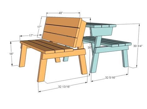 Plans For Bench That Converts To Picnic Table Bargain Bench