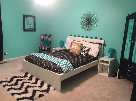 The spaces in these photos stephen shubel created a moody and eclectic look in his bedroom by mounting flea market finds to. Teal, black, white, and gold teen girl bedroom with ...