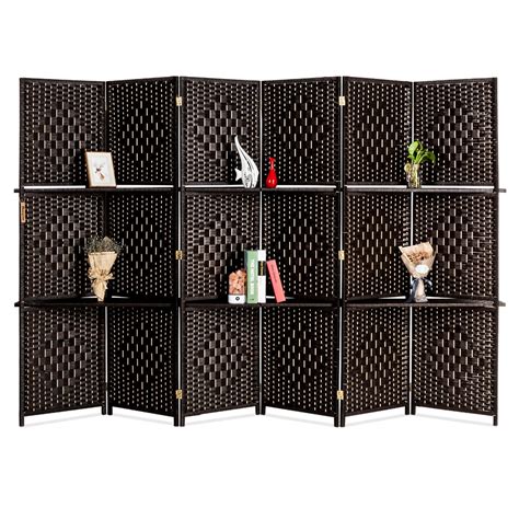 Ktaxon Heavy Duty Folding Woven Rattan Room Divider Screens 6ft Tall Indoor Room Dividers And