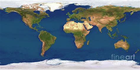 Whole Earth Map Photograph By Planetary Visions Ltdscience Photo