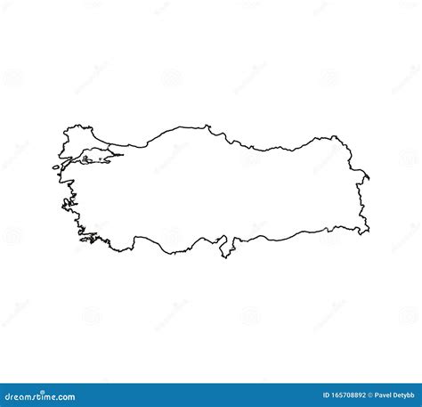Turkey Map On White Background Vector Illustration Outline Stock