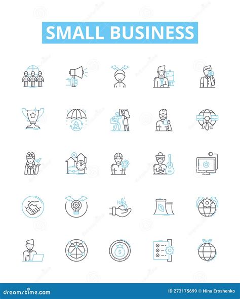 Small Business Vector Line Icons Set Small Business Entrepreneur