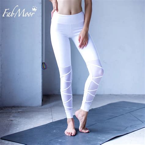 not so basic yoga pants sheer power mesh insert yoga leggings ankle length black white color