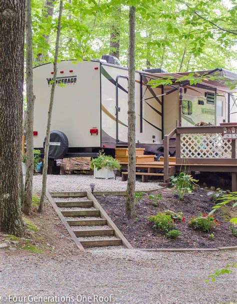A campsite or camping pitch is a place used for overnight stay in an outdoor area. Campsite + deck makeover {before & after} | Deck makeover ...