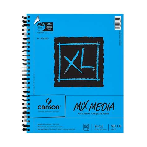 Canson Xl Mix Media Pads 9 X 12 60 Sheets Pack Of 2 Mixed Media