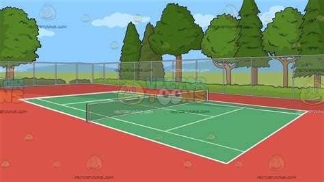 An Outdoor Tennis Court Background Tennis Court Outdoor Tree Borders