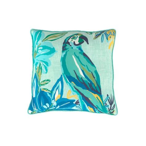 Allen Roth Floral Blue Yellow Teal Square Throw Pillow At