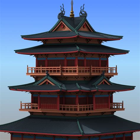 Chinese Architecture 01 3d Model