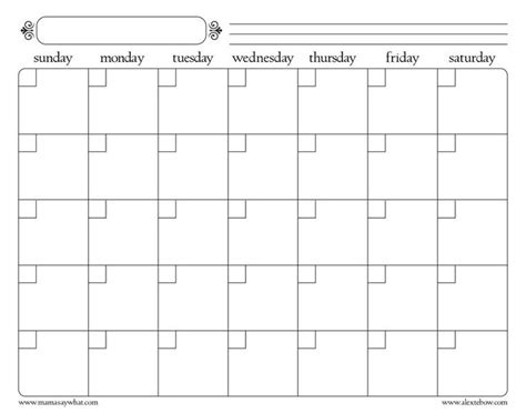 Printable Calendar Templates Full Page Calendar Full Page Monthly