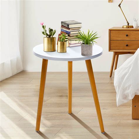 A small bedside table is perfect if you simply need somewhere to place your phone. Bamboo End Table Modern Round Bedside Nightstand Small ...