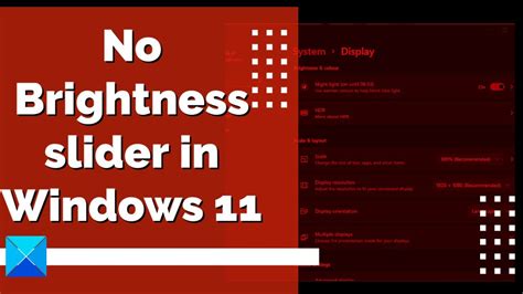 No Brightness Slider In Windows 11