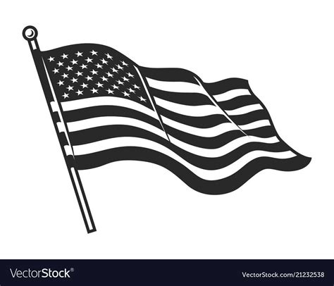 Monochrome American Flag Template Royalty Free Vector Image