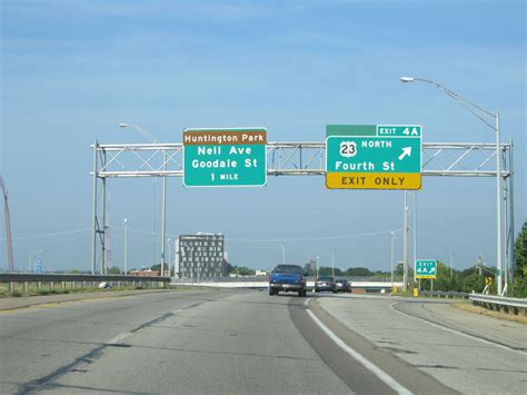 Ohio Interstate 670 Westbound Cross Country Roads