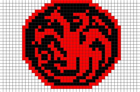 Game Of Thrones House Targaryen Pixel Art Pixel Art Lego Art Pixel