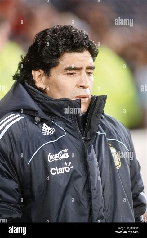 Diego Maradona Argentina Coach Hampden Park Glasgow Scotland 19