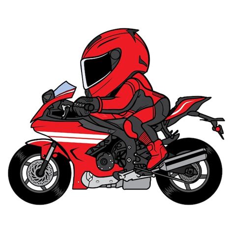 Premium Vector Rider Speeding Motorcycle In Black Suit Cartoon Vector