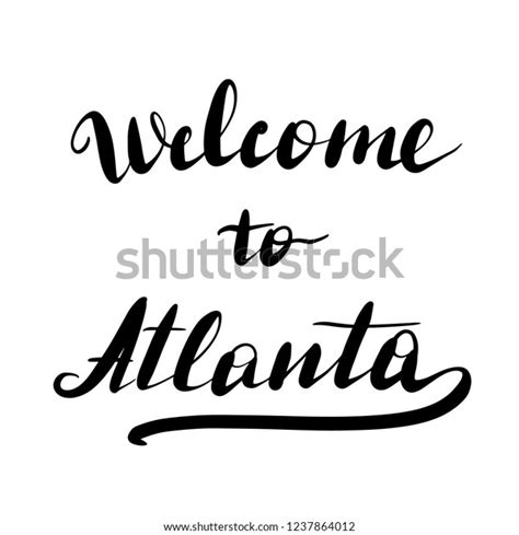 Welcome Atlanta Lettering Inscription Vector Illustration เวกเตอร์