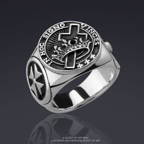 Knights Templar Ring Masonic Jewelry Signet Ring Masonry Etsy