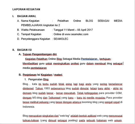 Contoh Laporan Pelatihan Online Pengembangan Diri Mushlihatun Syarifah