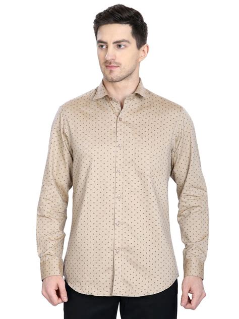 Printed Casual Men Light Brown Cotton Shirt At Rs 450 In Delhi Id