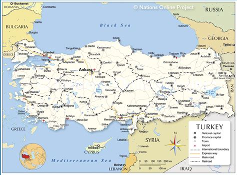 Mappa Della Turchia E Nei Paesi Limitrofi Turchia Paese Mappa Dei