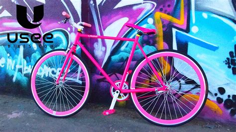 Neon Pink And White Usee Fixie Bike 1 Gear Neonfixiebike