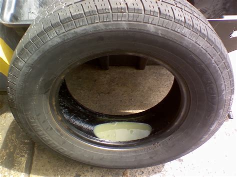 Deflate the tube completely and remove it by pressing on the bead (edge) of the tire or using a tire lever so you can access the tube. File:Fix-a-flat.jpg - Wikipedia
